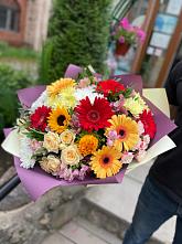 Букет цветов из:  Герберы, Ромашки, Хризантемы, Розы и Подсолнухи #REPLACE_PRED# Сахарово